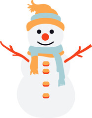 Jolly Snowman Vector - Adorable Clipart for Winter Design