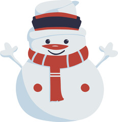Jolly Snowman Vector - Adorable Clipart for Winter Design