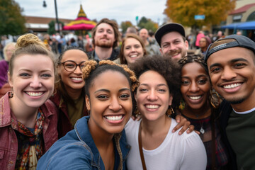Fototapeta premium Community Unity: A Diverse Group of People Coming Together in a Community Event