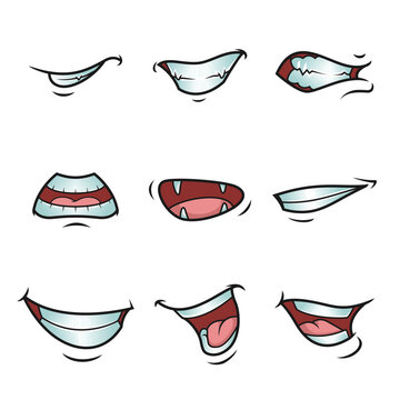 Different expressions lips in vector art | set of lips