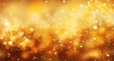 Obraz na płótnie Canvas abstract golden Christmas background with fireworks