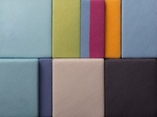 Fototapeta premium Color wool blocks aligned background. AI generated illustration