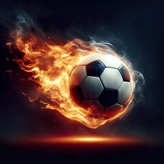 soccer ball with fire