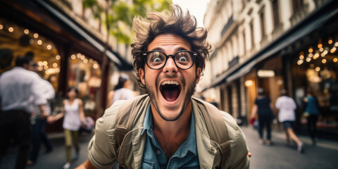 Fototapeta premium Excited Man