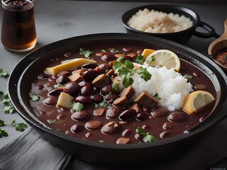 Capture the essence of Feijoada in a mouthwatering food photography shot Generative AI