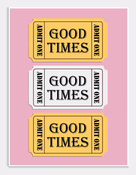 good times ticket retro wall art,