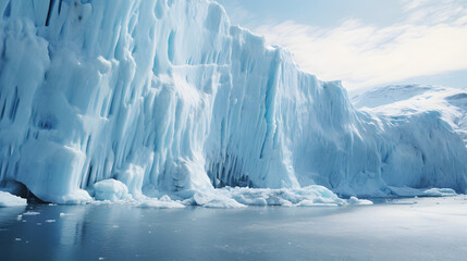 Close-up of melting glacier with water drips