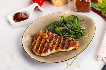 Delicous grilled pork meat steak