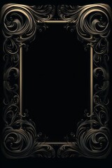 graphic vertical frame, gold, vintage, black background, cornice decorata decorata verticale rettangolare dorso carta cartolina copertina libro