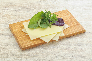 Sliced goat cheese for breakfast