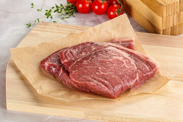 Uncooked raw beef steak for grill
