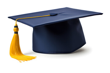Graduation student blue hat isolated on white background