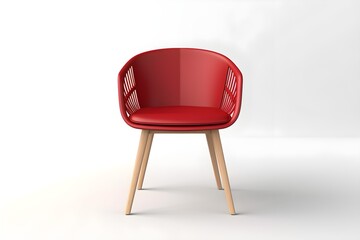Red chair on white background