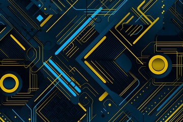 Futuristic blue and yellow abstract background