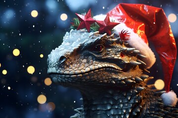 Christmas dragon, symbol of 2024 New year