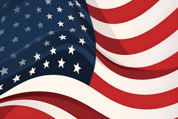USA flag colors banner simple illustration