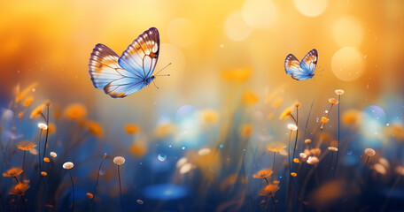butterfly on the meadow in the spring