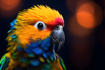 Obraz premium Close up of colorful parrot portrait