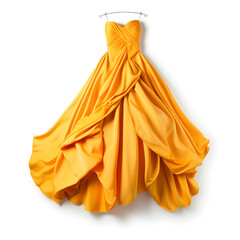 Yellow dress isolated on white background
