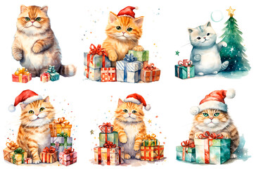 set of christmas animals