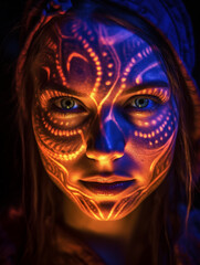 Tribal light painting portrait amazonian tribe photography 