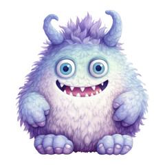Obraz premium Cute Watercolor Monster . Monster Clipart. Monster Element. Watercolor Monster Illustration.