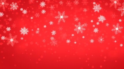 Naklejka na ściany i meble red winter christmas white snowflakes close up background, christmas and winter concept, Banner or card. copy space for text