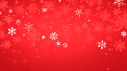 red winter christmas white snowflakes close up background, christmas and winter concept, Banner or card. copy space for text
