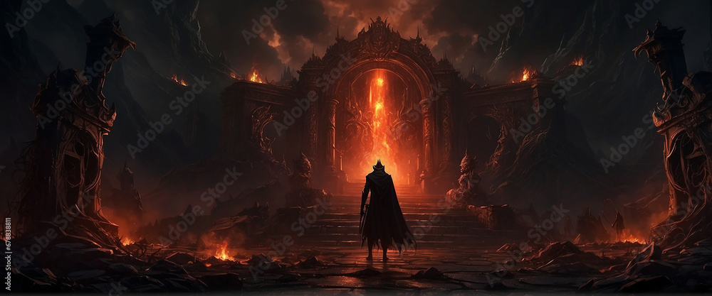 Aufkleber dark hell themed background image - ai generative
