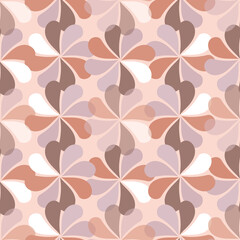 A floral seamless pattern, a pastel vintage style background, overlapping graphic daisies