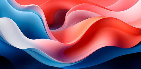 Fondo abstracto lineas- Rosa, azul, naranja - Lineas concepto renderizado 3d