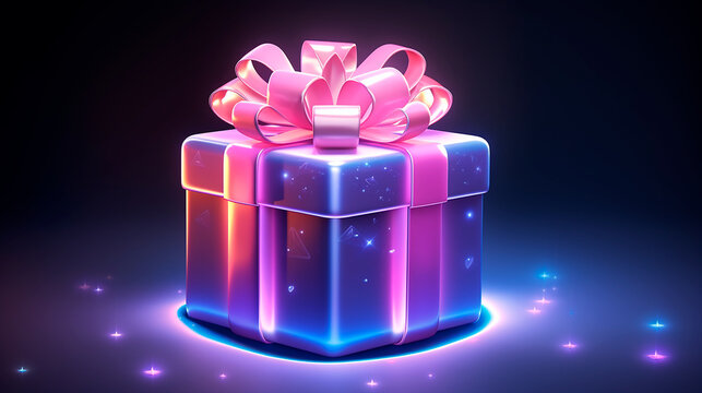 Regalo render 3d brillante - Cinta regalo obsequio modelado