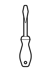 Illustration of screwdriver. Repair working tool. Equipment for construction industry and business.