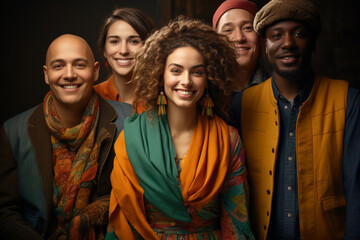 Group of people, multiethnic business team, multicultural friendship, zero discrimination  - obrazy, fototapety, plakaty