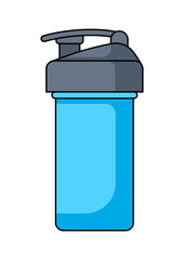 Shaker for sports nutrition. Sport and bodybuilding item.