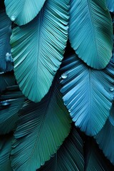 image of palm leaves, white and emerald, nature-based patterns, flower and nature motifs, soft tonal range