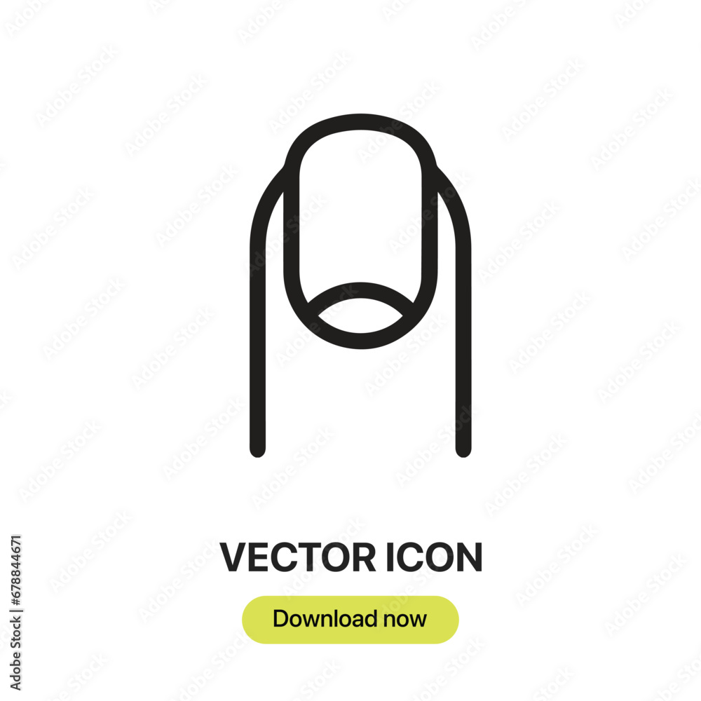 Leinwandbilder finger with nail icon vector. linear-style sign for mobile concept and web design. finger with nail 
