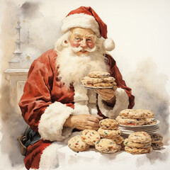 Santa Clause Eating Cookies