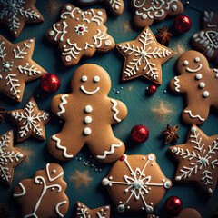 Christmas Cookie and Gingerbread Background