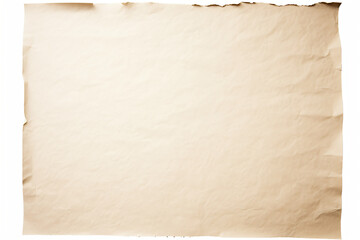 Blank parchment paper with uneven edges and folded texture - obrazy, fototapety, plakaty