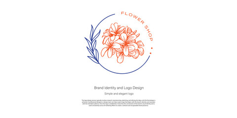 vintage flower logo design for graphic designer or inspiration logo maker