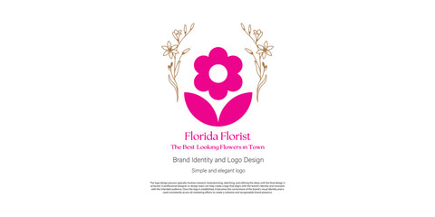 vintage flower logo design for graphic designer or inspiration logo maker