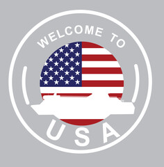 Welcome to USA stamp. vector