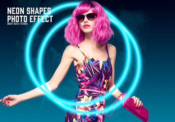Neon Shapes Photo Effect