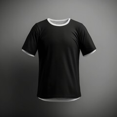 black t-shirt mockup on dark background
