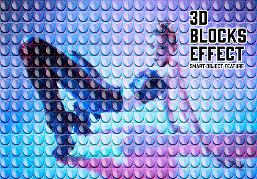 3D Blocks Photo Effect