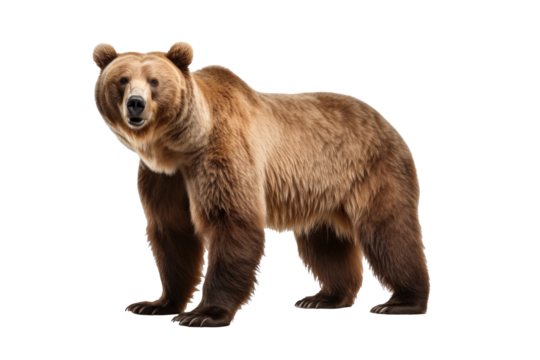 A bear isolated on a transparent background.
