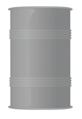 Grey  oil barrel. vector illustration