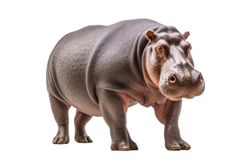 A hippopotamus isolated on a transparent background.