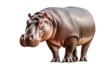 A hippopotamus isolated on a transparent background.